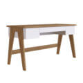 Contemporary 59" white and brown desk with 3 drawers made from MDP wood