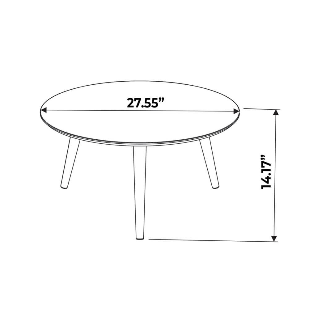 scandinavian style coffee table dimensions - inches