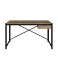 54" Long Industrial Desk made of Wood and Steel Legs with 1 drawer