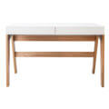 Camila Desk 2 Contemporary 49" white and brown desk with 2 drawers made from MDP wood