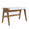Camila Desk 3 Contemporary 49" white and brown desk with 2 drawers made from MDP wood