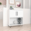 Modern White Cabinet made from MDP wood and black steel modern legs and handles