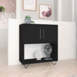 Modern Black Cabinet made from MDP wood and black steel modern legs and handles