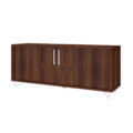 Modern Brown TV Stand made from MDP wood and silvery steel modern legs and handles