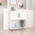 Modern White Cabinet made from MDP wood and black steel modern legs and handles