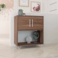 Modern Brown Cabinet made of MDP wood and silvery steel modern legs and handles