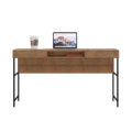 27800_alessandra_desk_5 54" Industrial Desk made of wood and steel black legs with 2 drawers and 1 open storage area front view