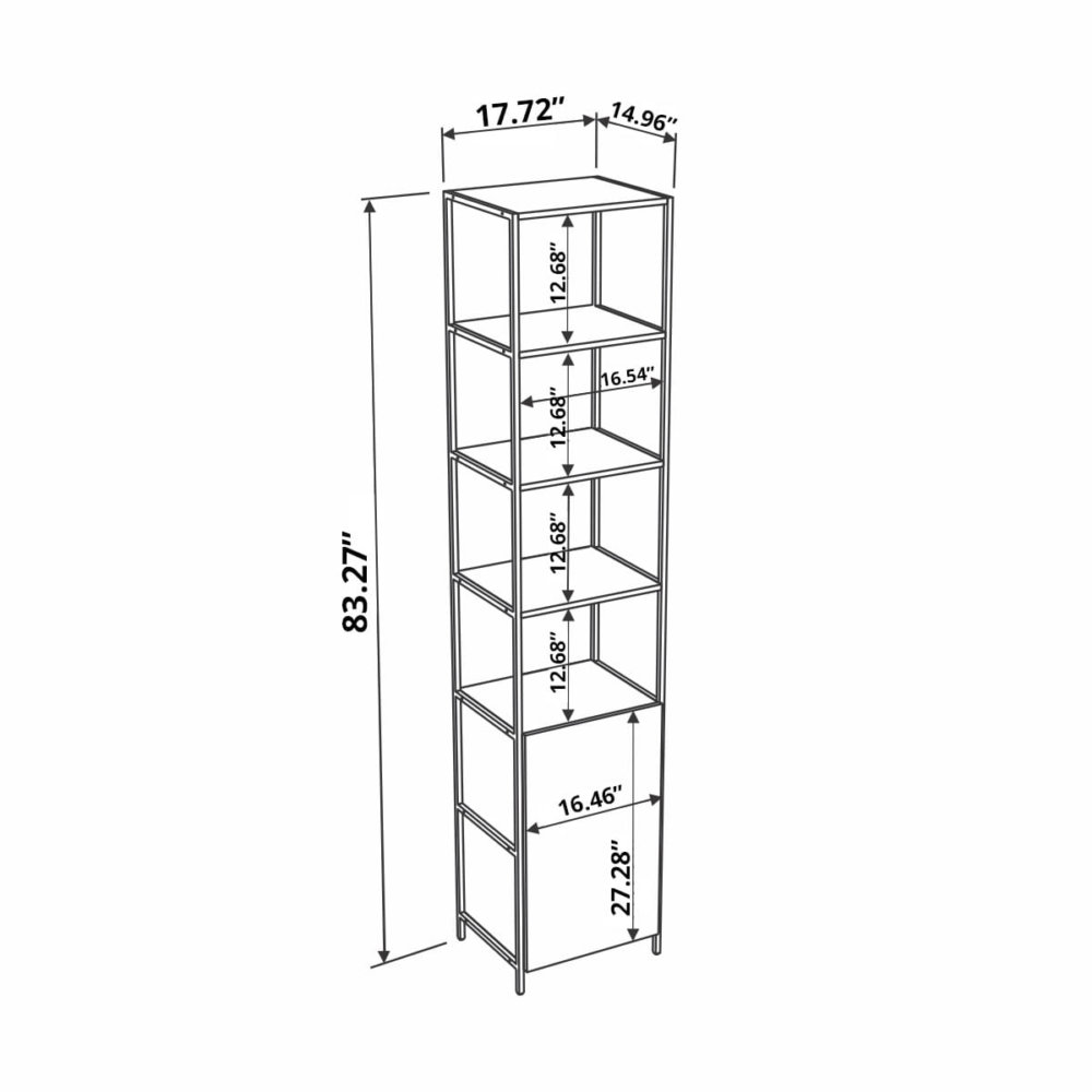 Industrial Bookcase dimensions - inches
