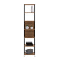 Industrial bookcase made of MDP Wood and black steel frame with 6 shelves