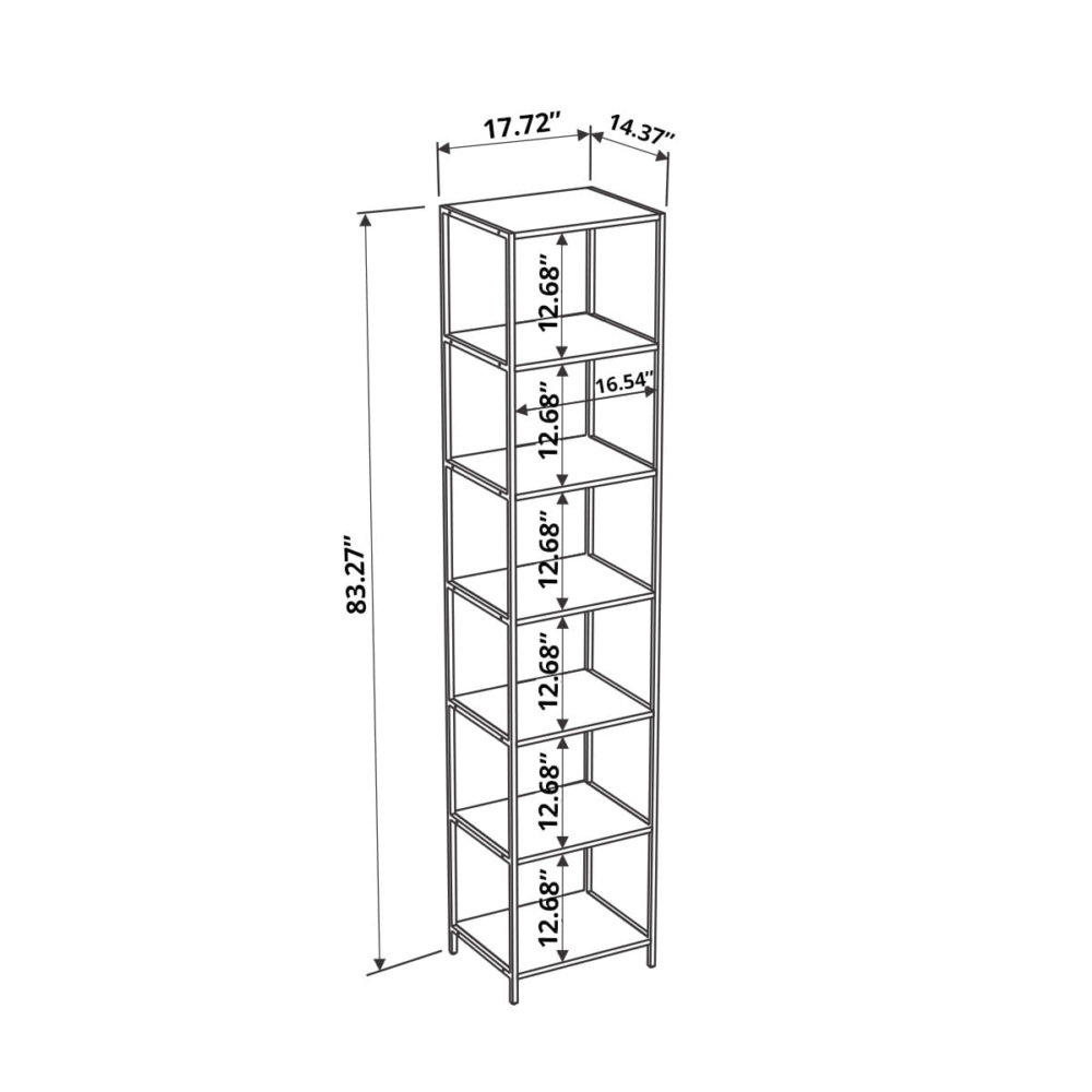 Industrial Bookcase dimensions - inches