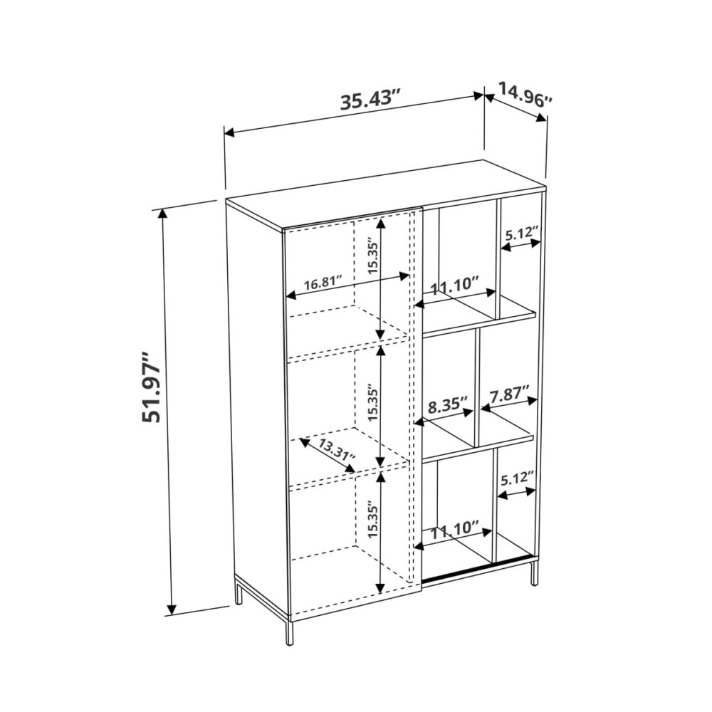 Wood Cabinet with wide storage area dimensions - inches