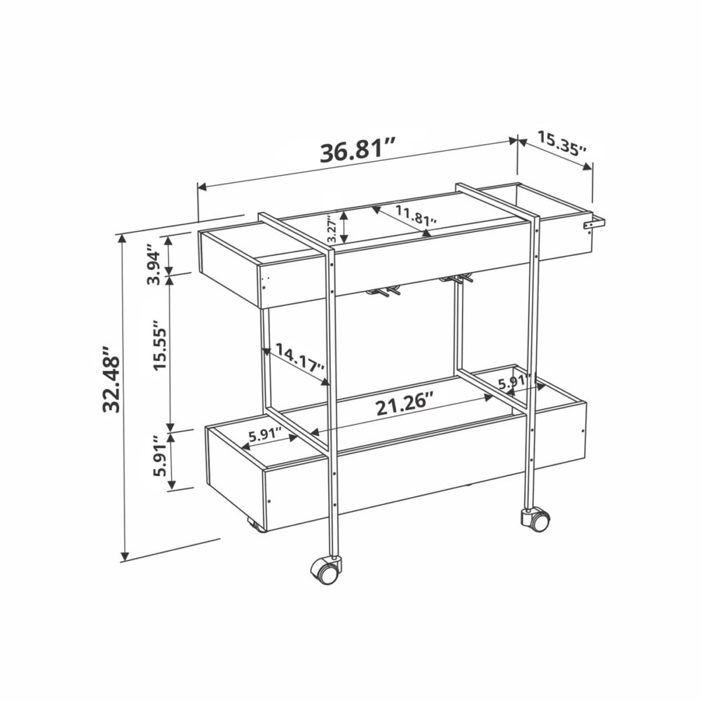 27813_Mateus Bar Cart-4 Bar Cart dimensions - inches