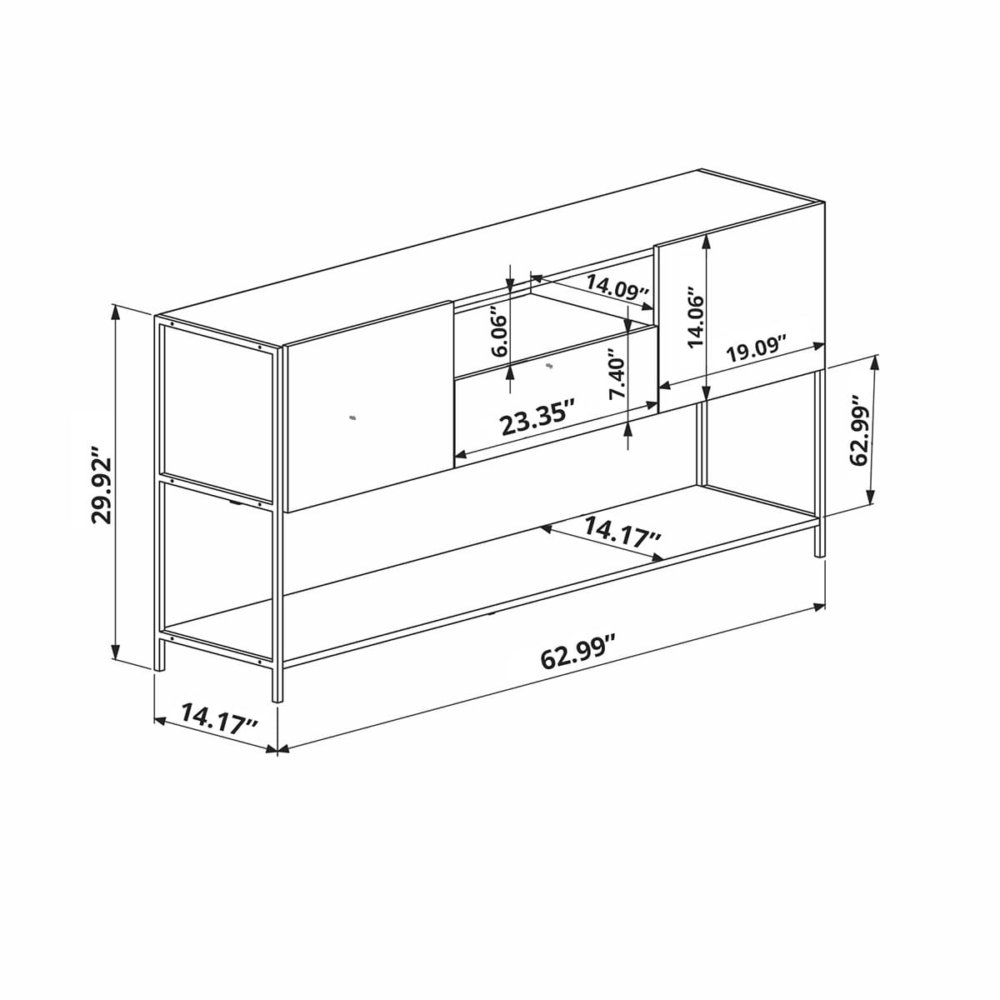 Industrial Style Buffet Dimensions-inches