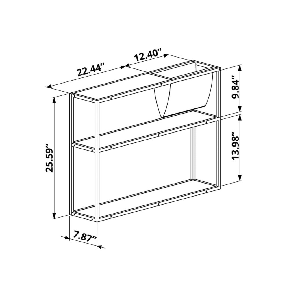 Industrial end table dimensions - inches