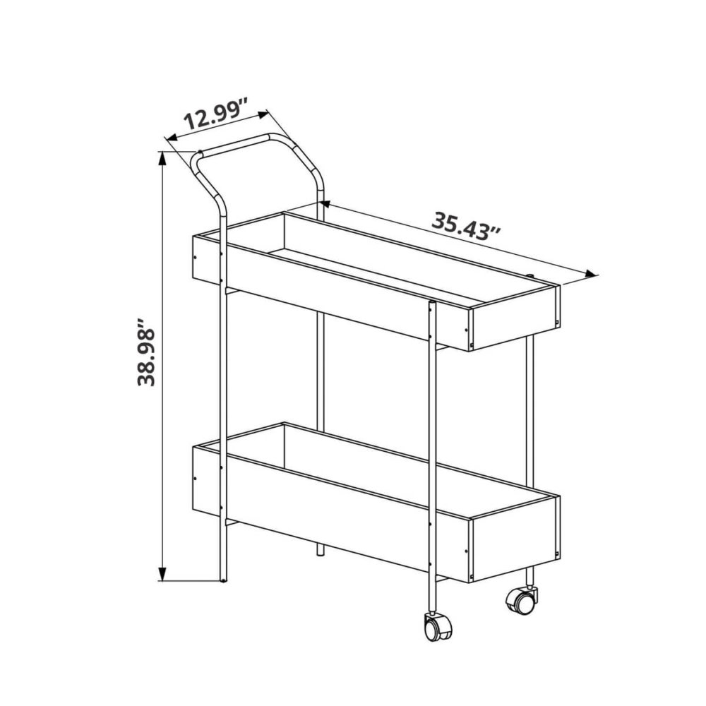 27871 Luiz Bar Cart-3 industrial bar cart dimensions - inches
