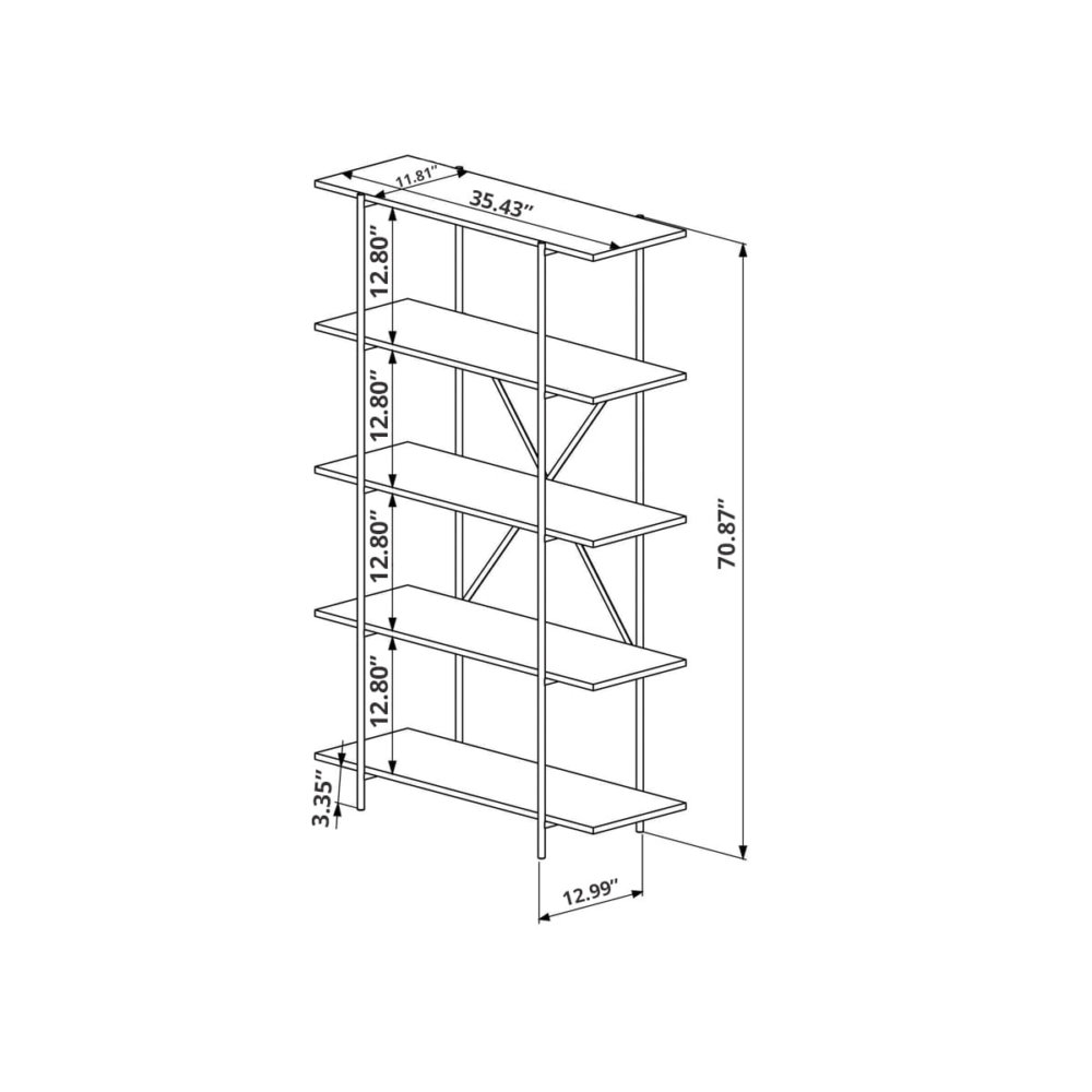 27875 Camilo Bookcase-3 Large industrial bookcase dimensions - inches