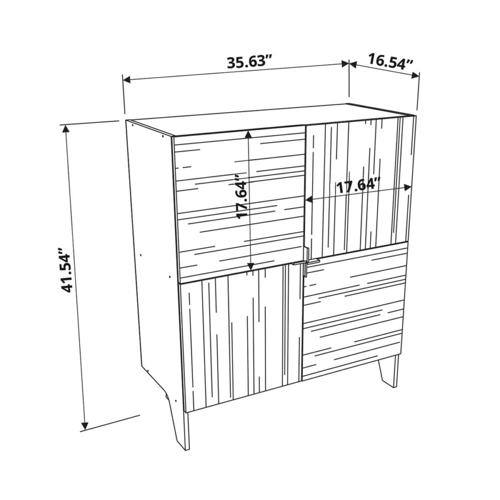 Dimensions of Industrial Wood Closed Cabinet with storage for wine