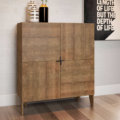 Industrial Wood Closed Cabinet with storage for wine