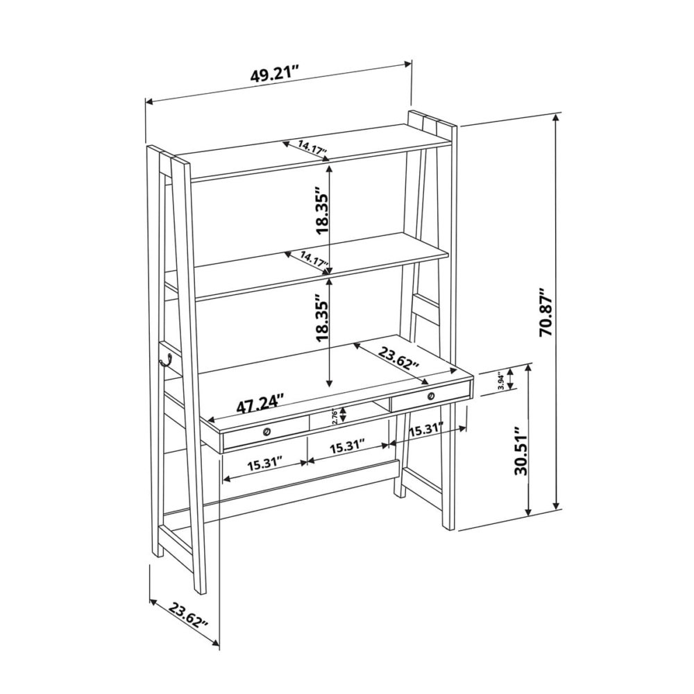Ladder Wood Modern Desk Dimensions