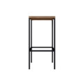 Squared high industrial style bar stool. Made of MDP Wood and black steel legs