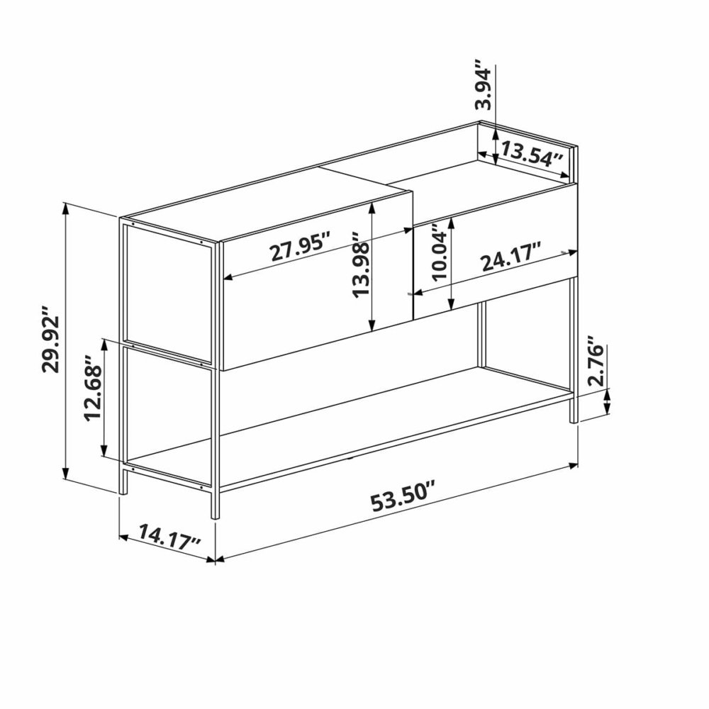 Industrial style buffet dimensions - inches