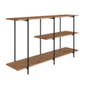 27864 Martinho_Console-3 Industrial Style Console with 2 shelves. Made of wood and black steel legs