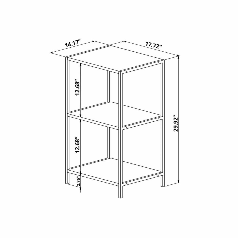Small industrial bookcase dimensions - inches